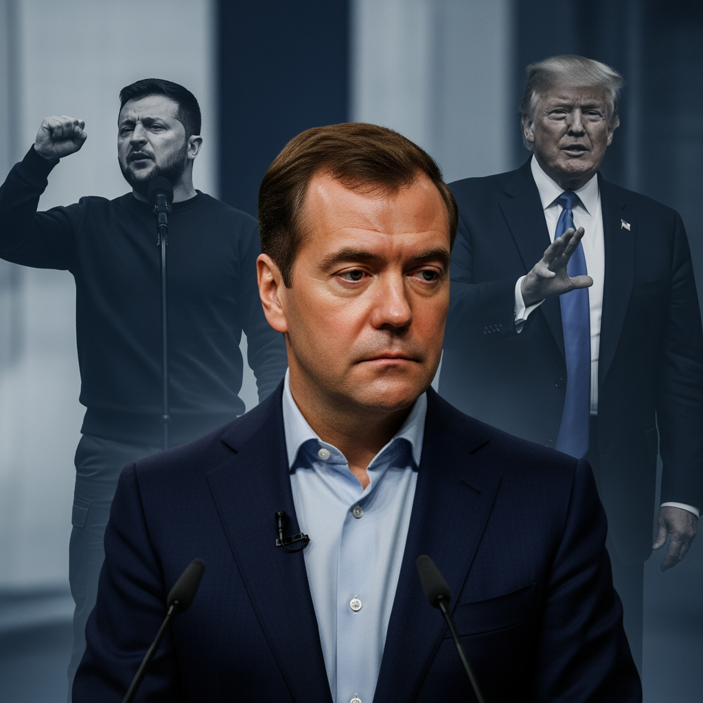 Illustration for: Medvedev on Zelensky Regime and Trump's Remarks