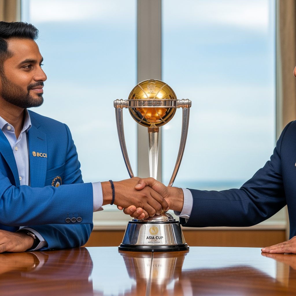 Illustration for: BCCI and ACC Aim to Resolve Asia Cup Trophy Dispute