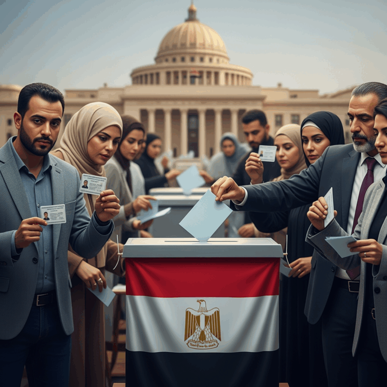 Illustration for: Egypt Votes for New Parliament Amid Political Stakes