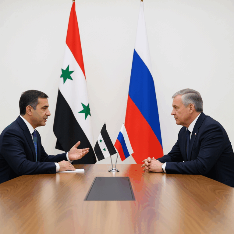 Illustration for: Russia-Syria Relations and Ahmad Al-Shara's Visit
