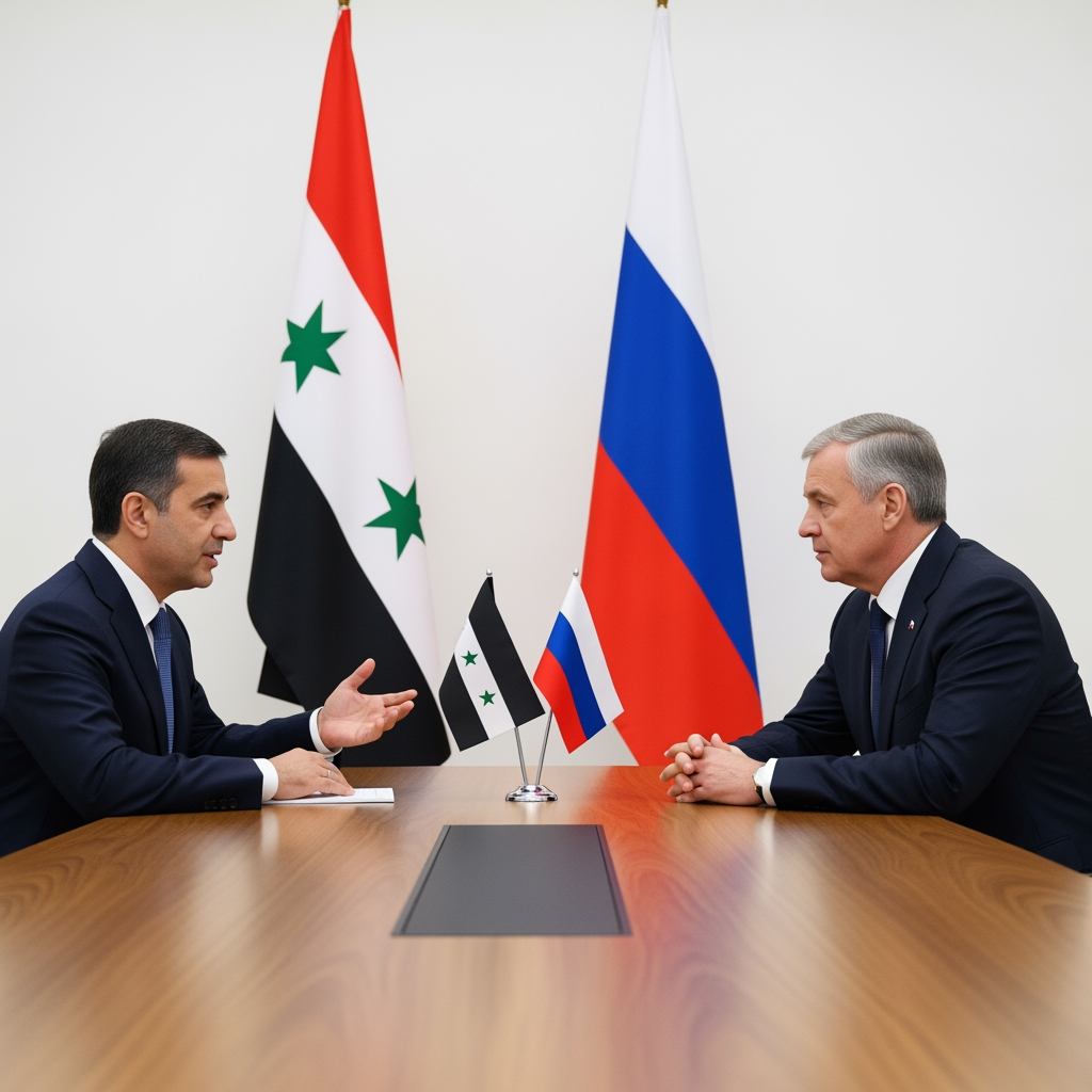 Illustration for: Russia-Syria Relations and Ahmad Al-Shara's Visit