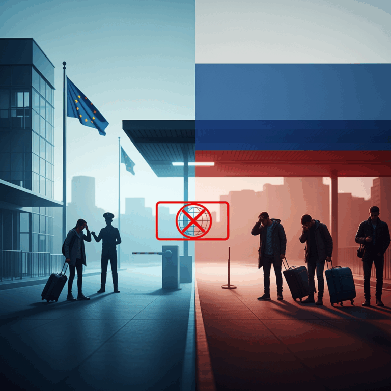 Illustration for: EU Imposes Visa Restrictions on Russians