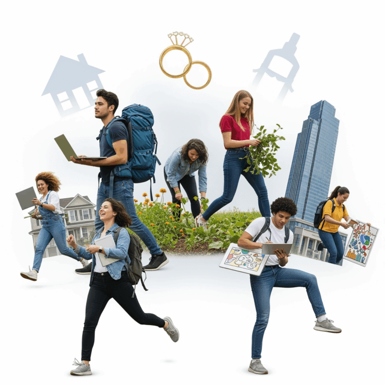 Illustration for: Gen-Z and the Shift from Traditional Goals