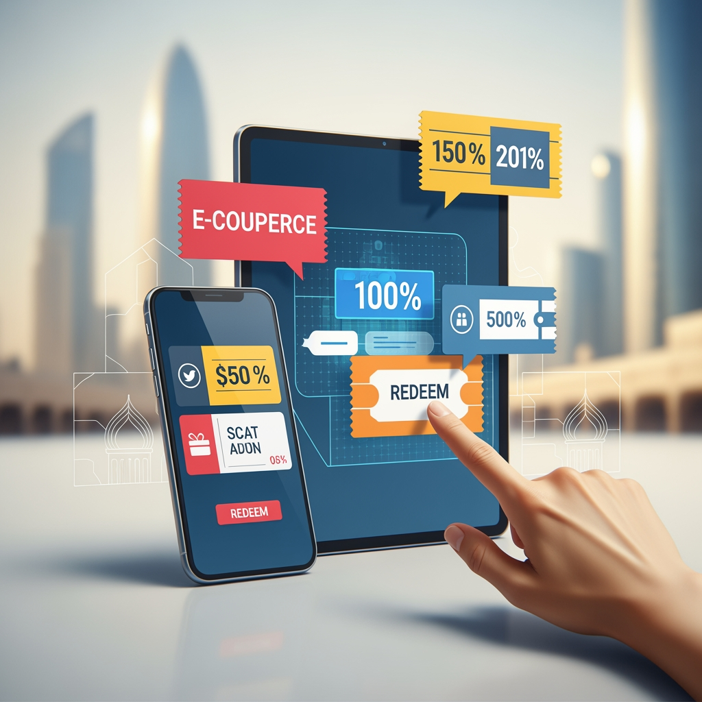 Illustration for: Middle East's E-commerce Revolution: Coupons Leading