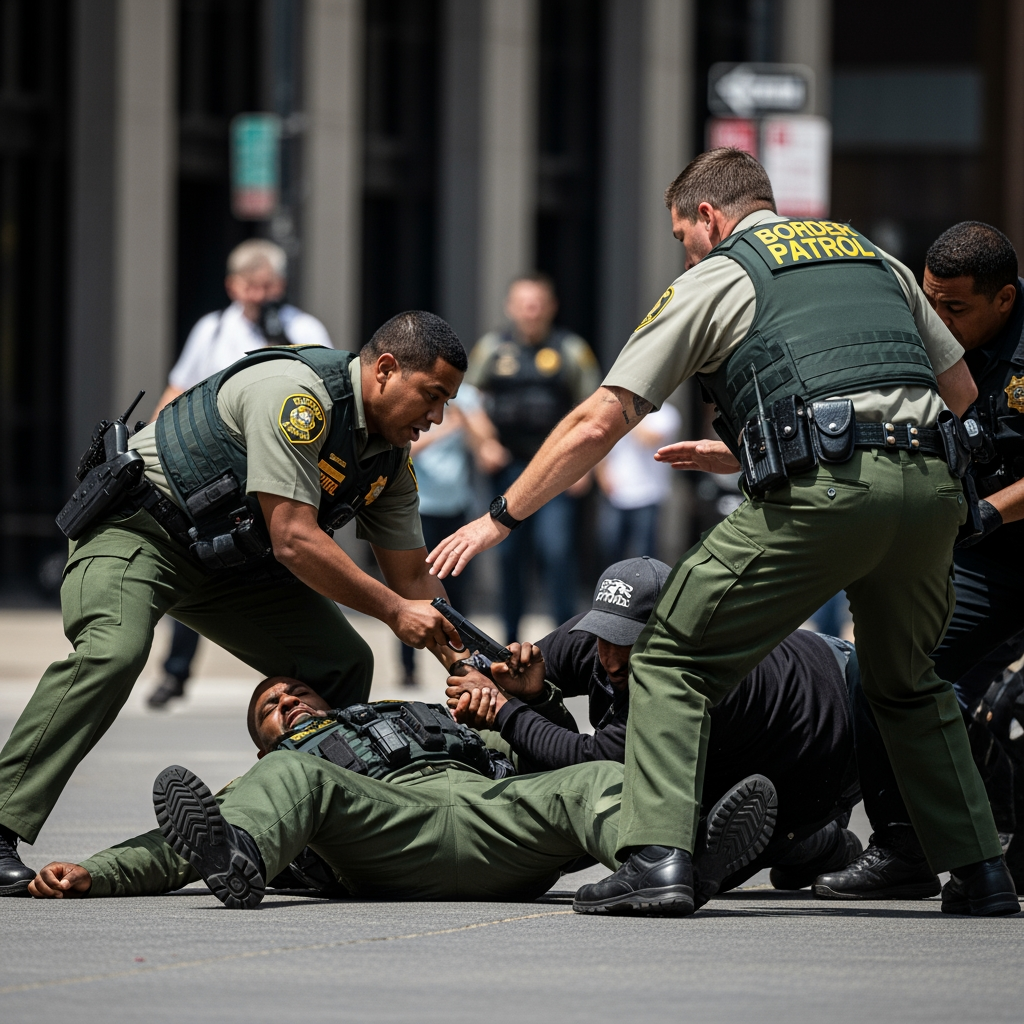 Illustration for: Border Patrol Officers Attacked in Chicago