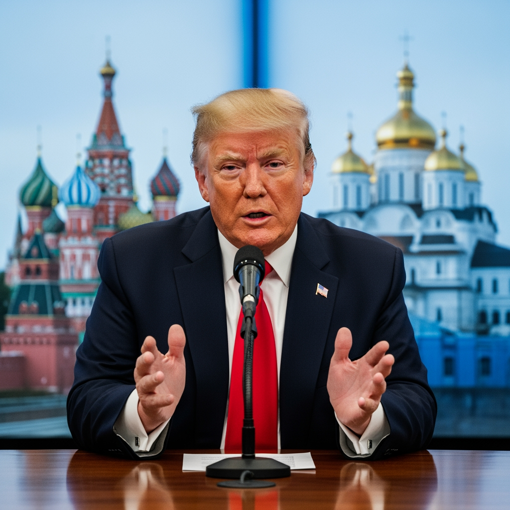Illustration for: Trump Discusses Progress on Russia-Ukraine Peace