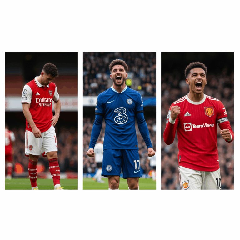 Illustration for: Arsenal Held to Draw; Chelsea and Man United Shine