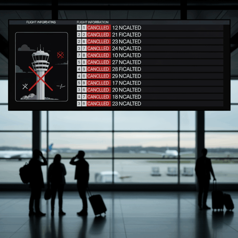 Illustration for: FAA Reduces Flights Due to Air Traffic Control Issues