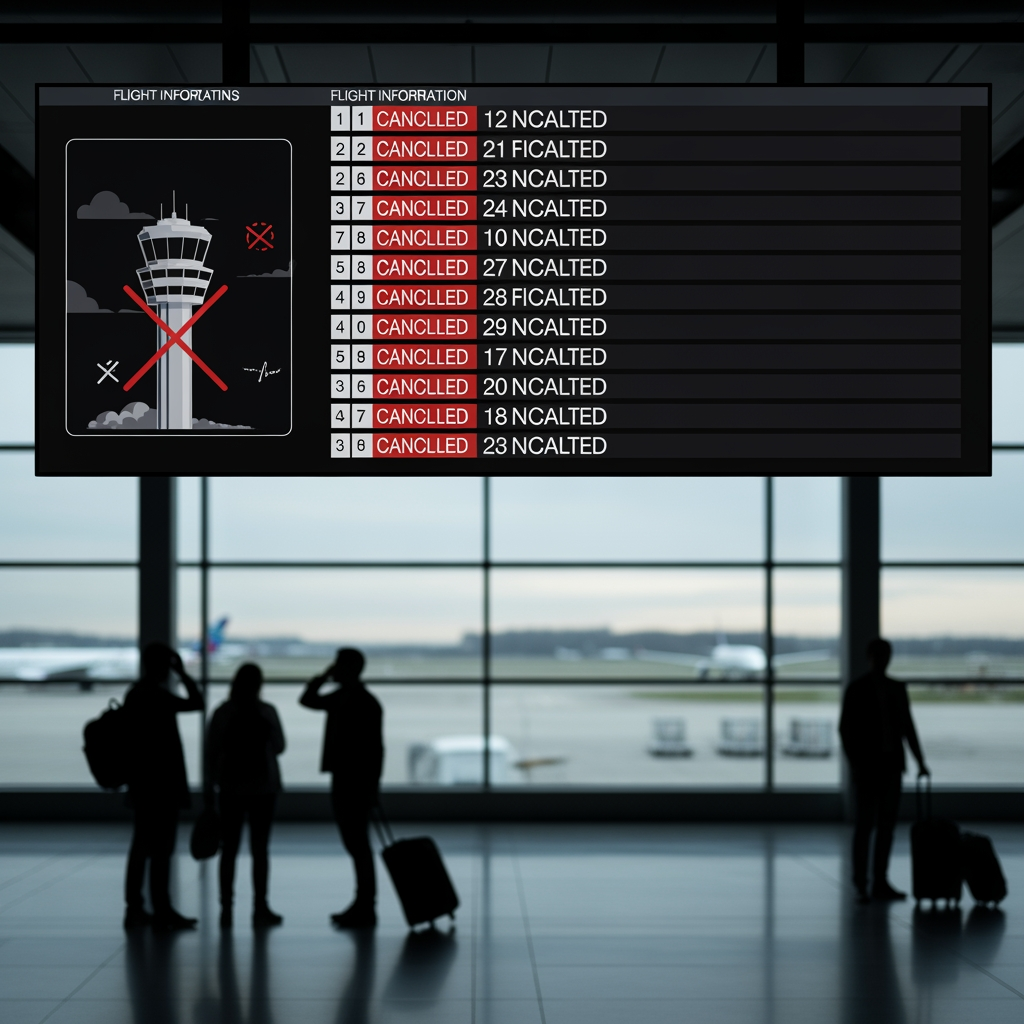 Illustration for: FAA Reduces Flights Due to Air Traffic Control Issues