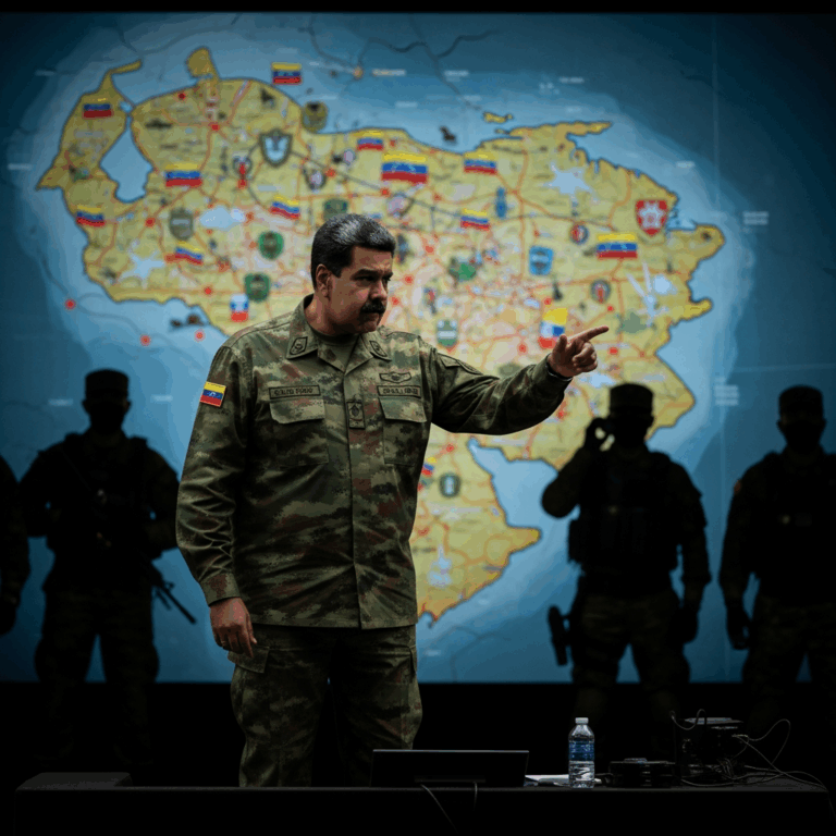 Illustration for: Maduro Activates Comprehensive Defense Amid US Threat
