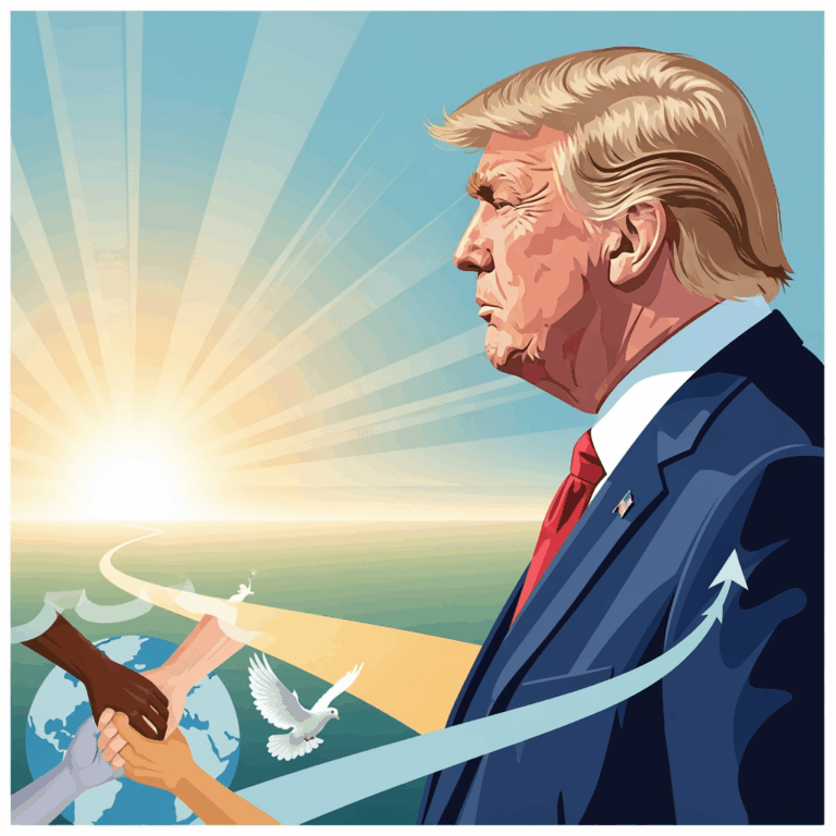 Illustration for: Trump's View on Peace as the Way Forward