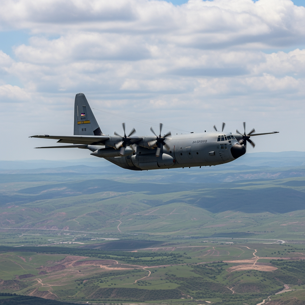Illustration for: Military Cargo Plane Crash on Azerbaijan-Georgia Border