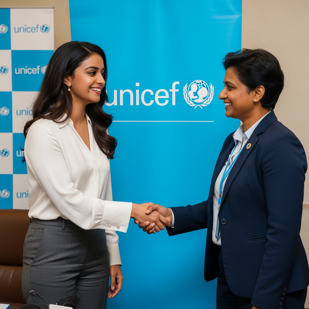 Illustration for: Keerthy Suresh Joins UNICEF as Celebrity Advocate