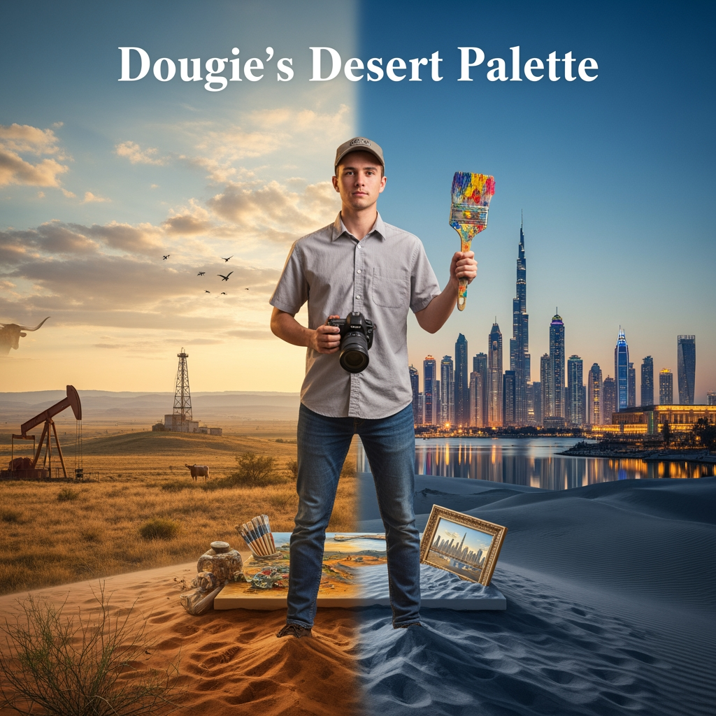 Illustration for: From Texas to Dubai: Dougie's Artistic Journey