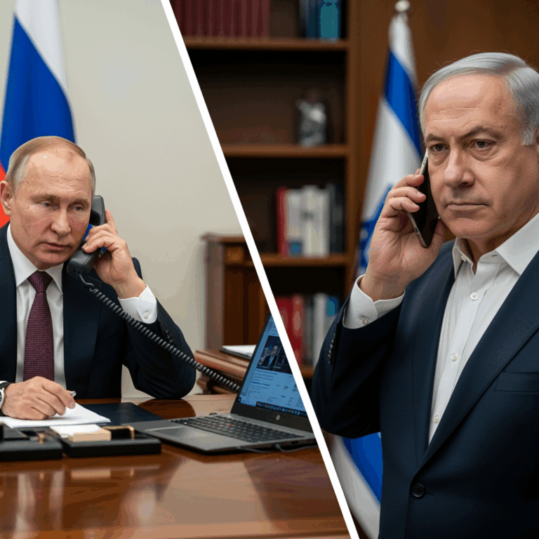 Illustration for: Putin and Netanyahu Discuss Over Phone