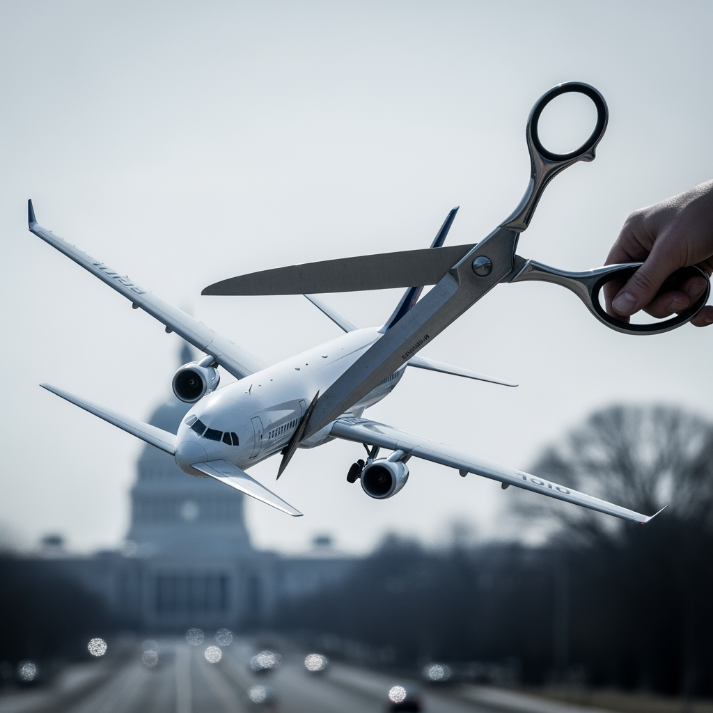 Illustration for: US Flight Capacity Cut Amid Government Shutdown