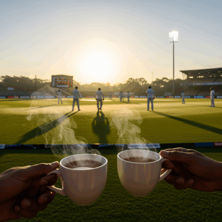 Illustration for: Guwahati Test: Tea Before Lunch Due to Early Light