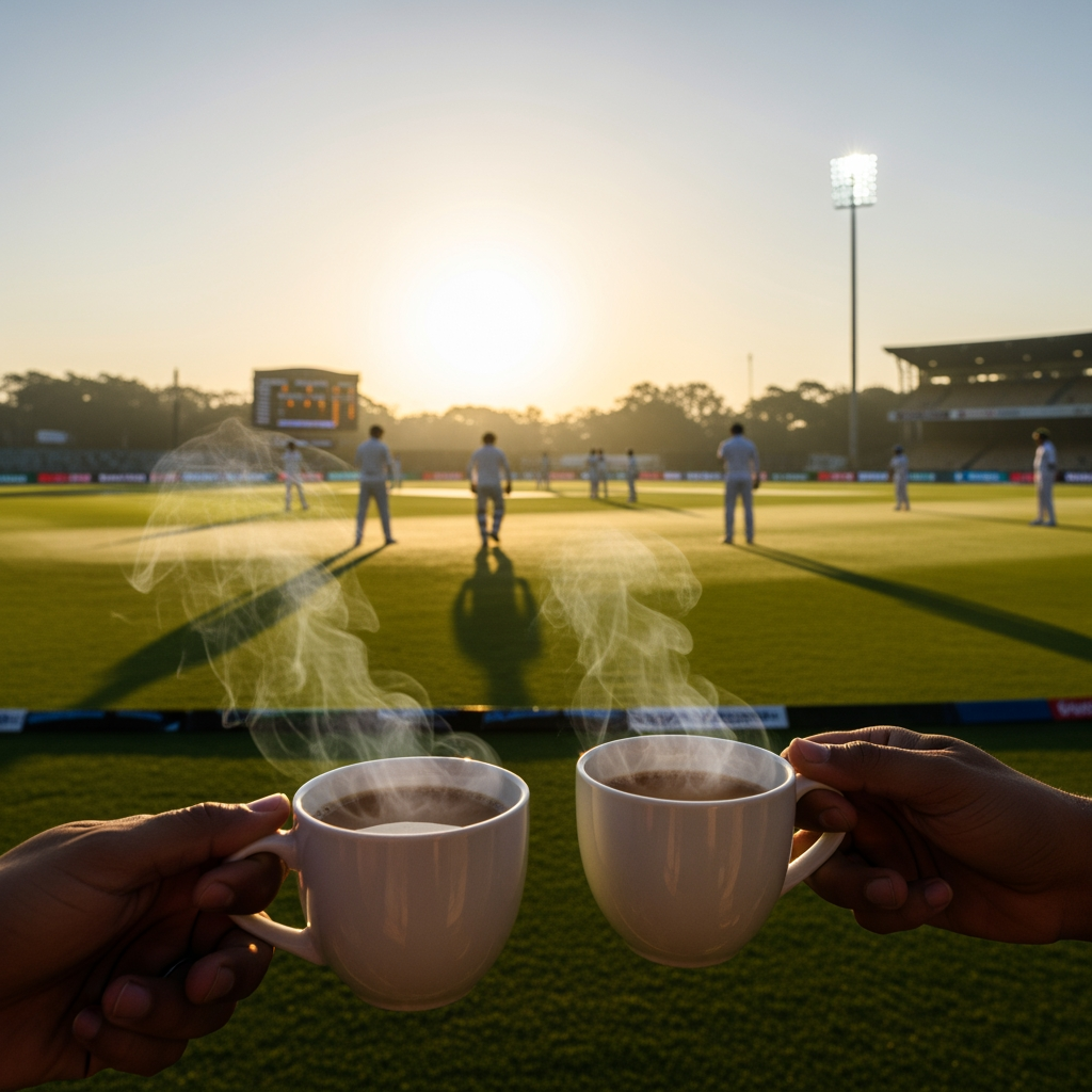 Illustration for: Guwahati Test: Tea Before Lunch Due to Early Light