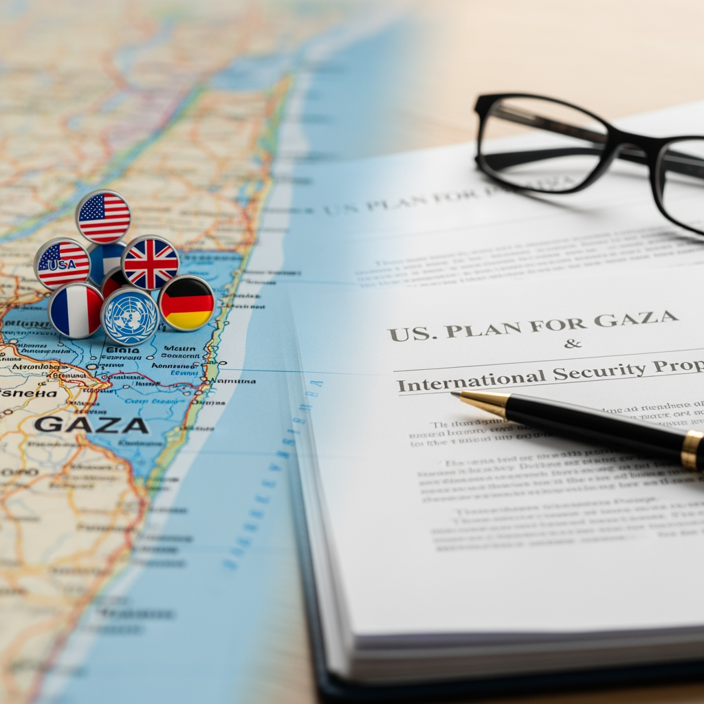 Illustration for: US Plan for Gaza and International Security Proposal