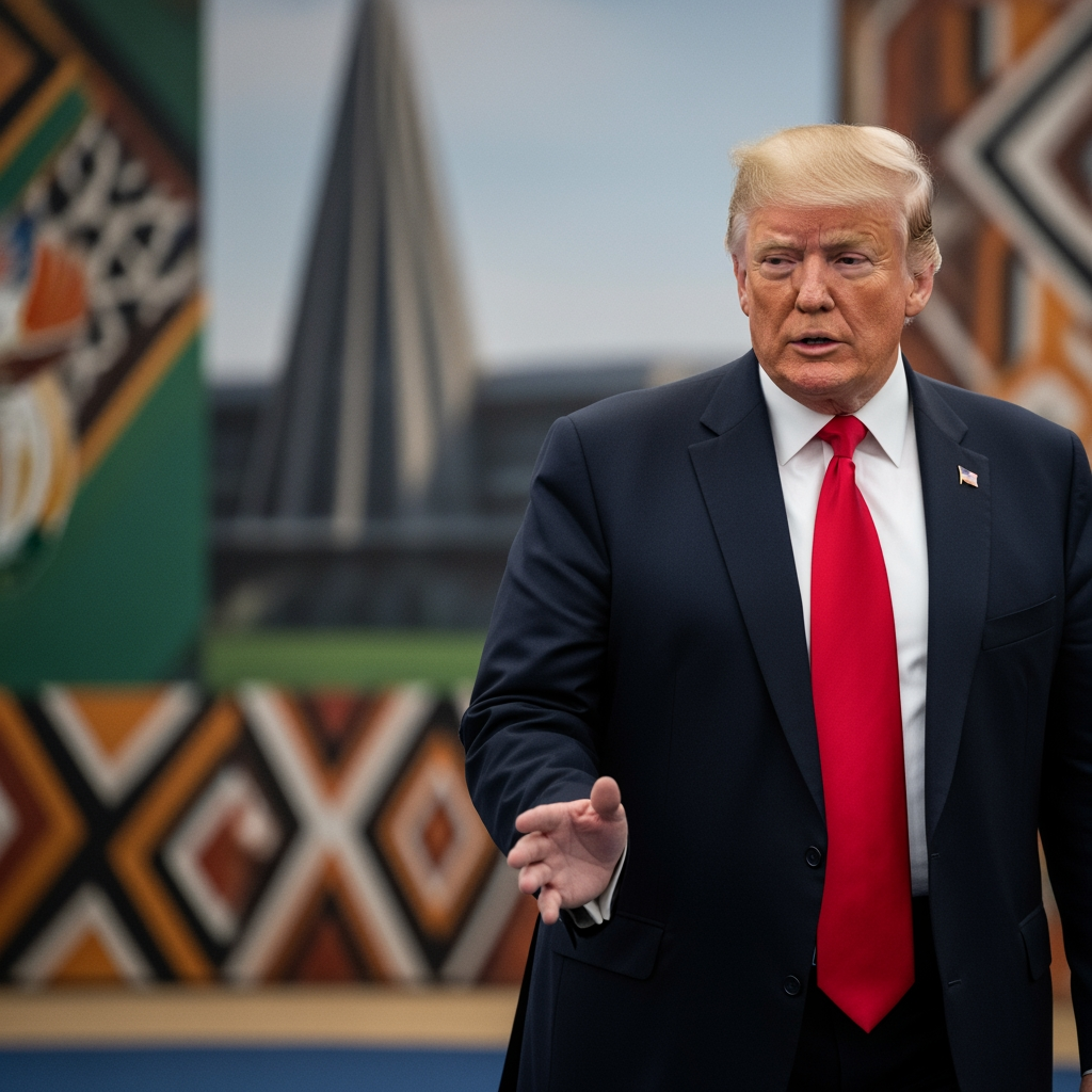 Illustration for: Trump on G20 Summit and South Africa