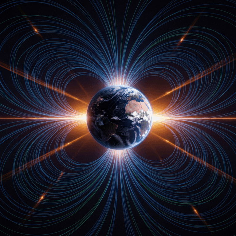 Illustration for: Earth's Magnetic Field: A Dynamic Shield