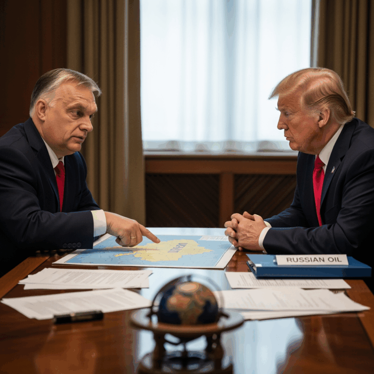 Illustration for: Orban and Trump Discuss Russian Oil and Ukraine