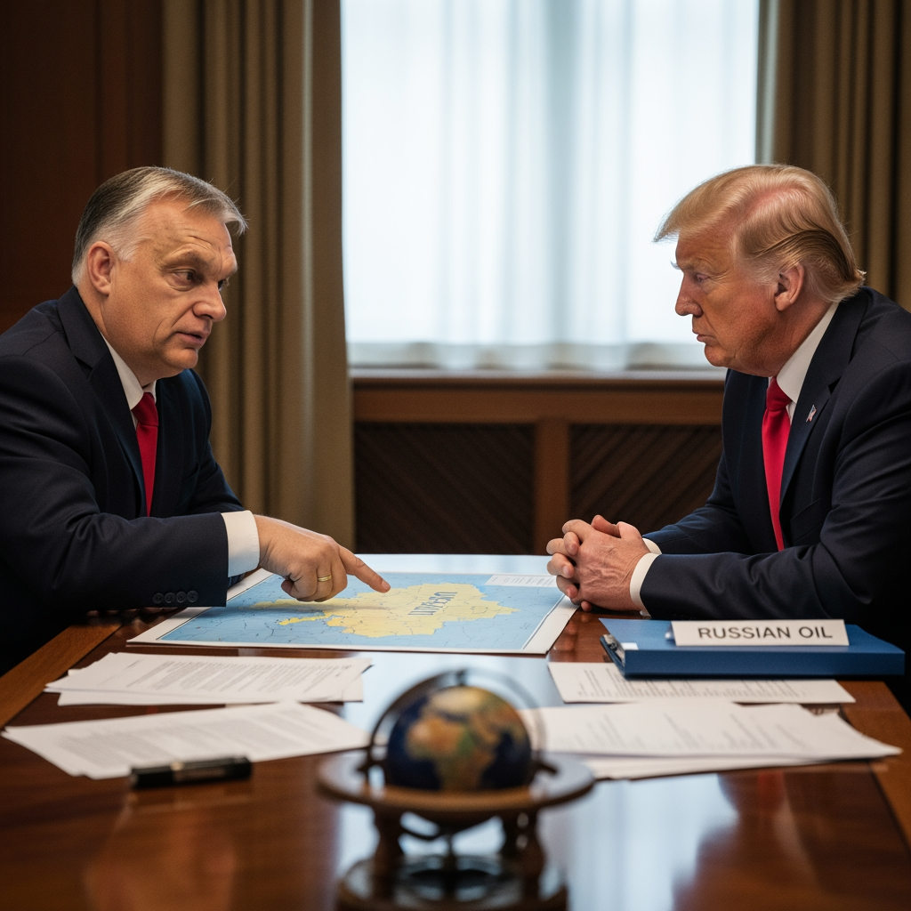 Illustration for: Orban and Trump Discuss Russian Oil and Ukraine