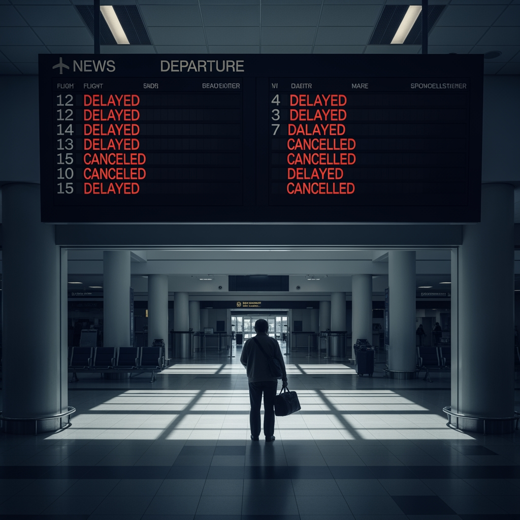 Illustration for: Flight Delays and Cancellations Amid US Shutdown