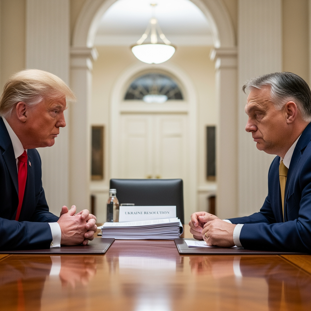 Illustration for: Trump and Orban Discuss Ukraine Conflict Resolution