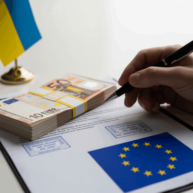 Illustration for: EU Considers Loan to Ukraine Using Russian Assets