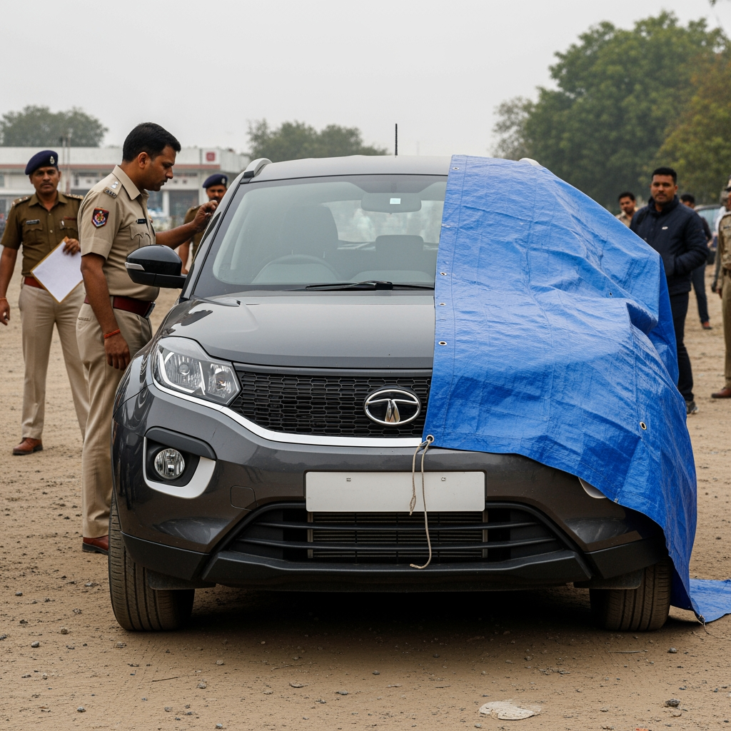 Illustration for: Delhi Blast: Car Linked to Suspect Seized in Faridabad