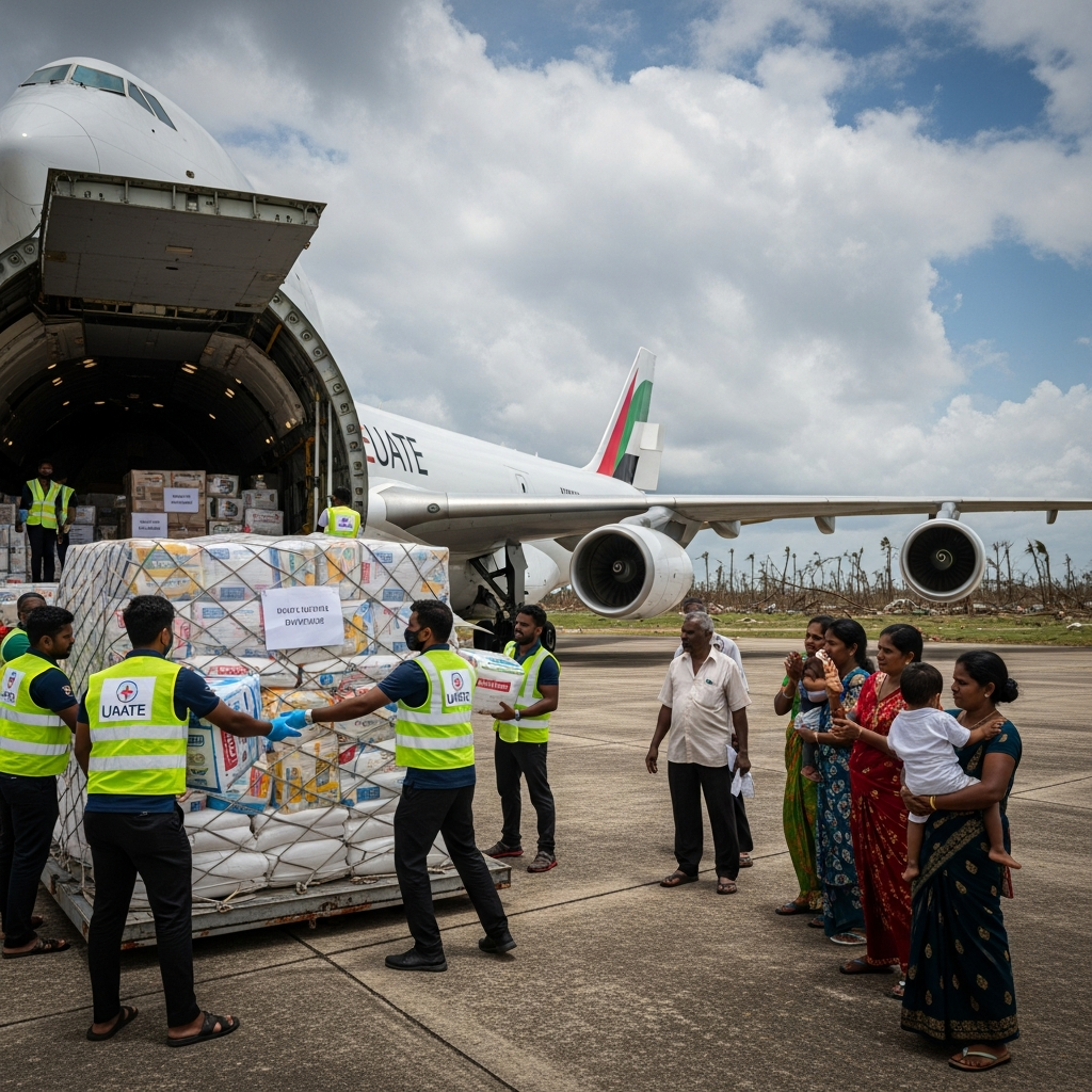 Illustration for: UAE Supports Sri Lanka After Cyclone Tragedy