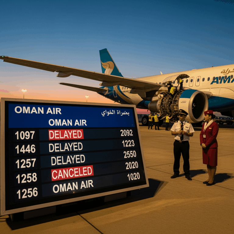 Illustration for: Oman Air Adjusts Flights Amid Aircraft Service Disruptions