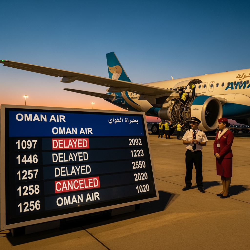 Illustration for: Oman Air Adjusts Flights Amid Aircraft Service Disruptions