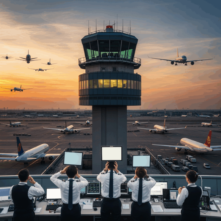 Illustration for: US Reduces Flights Amid Air Traffic Controller Shortage