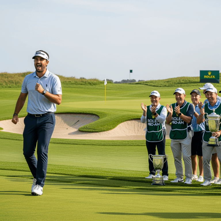 Illustration for: Aaron Rai Leads Team to Rolex Pro-Am Victory