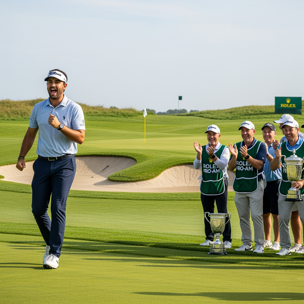 Illustration for: Aaron Rai Leads Team to Rolex Pro-Am Victory