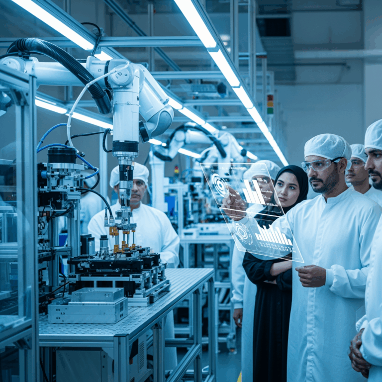 Illustration for: UAE's New Era: High-Tech Manufacturing Boom