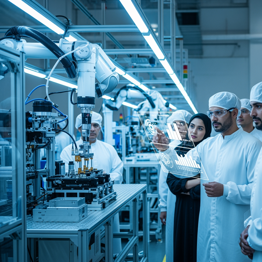 Illustration for: UAE's New Era: High-Tech Manufacturing Boom