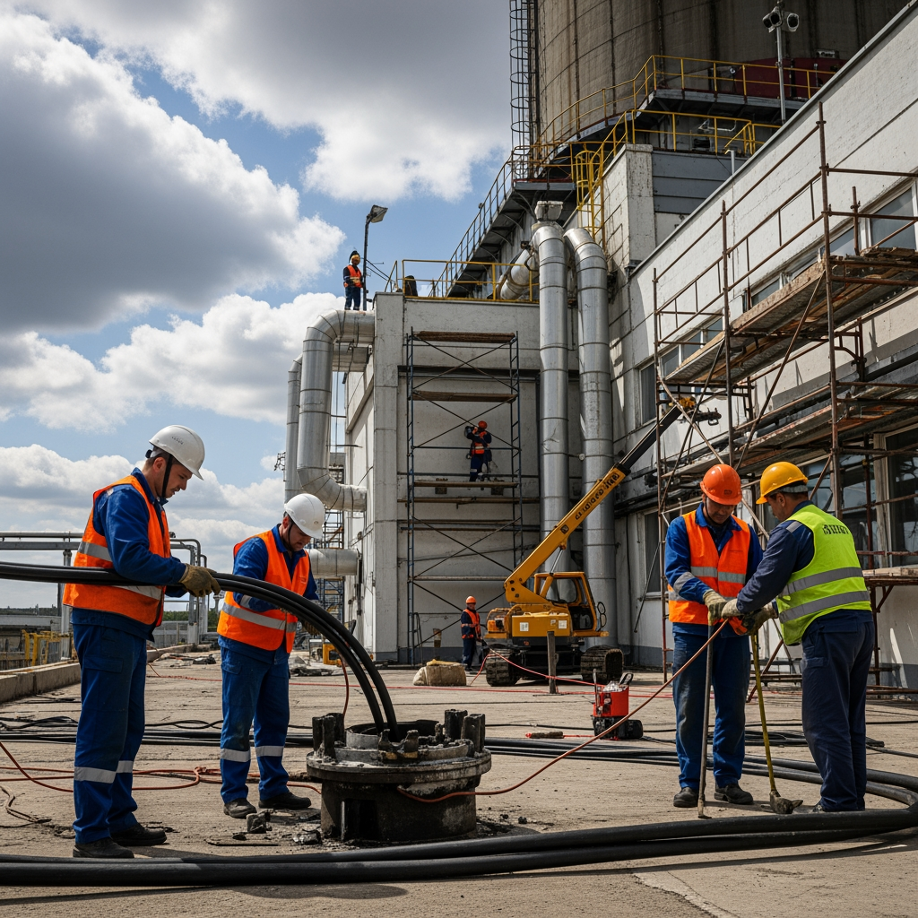 Illustration for: Ceasefire Enables Repairs at Zaporozhye Nuclear Plant