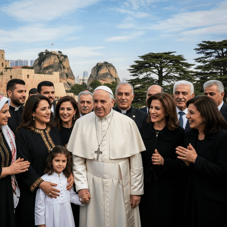 Illustration for: Pope's Visit Highlights Peace and Unity in Lebanon