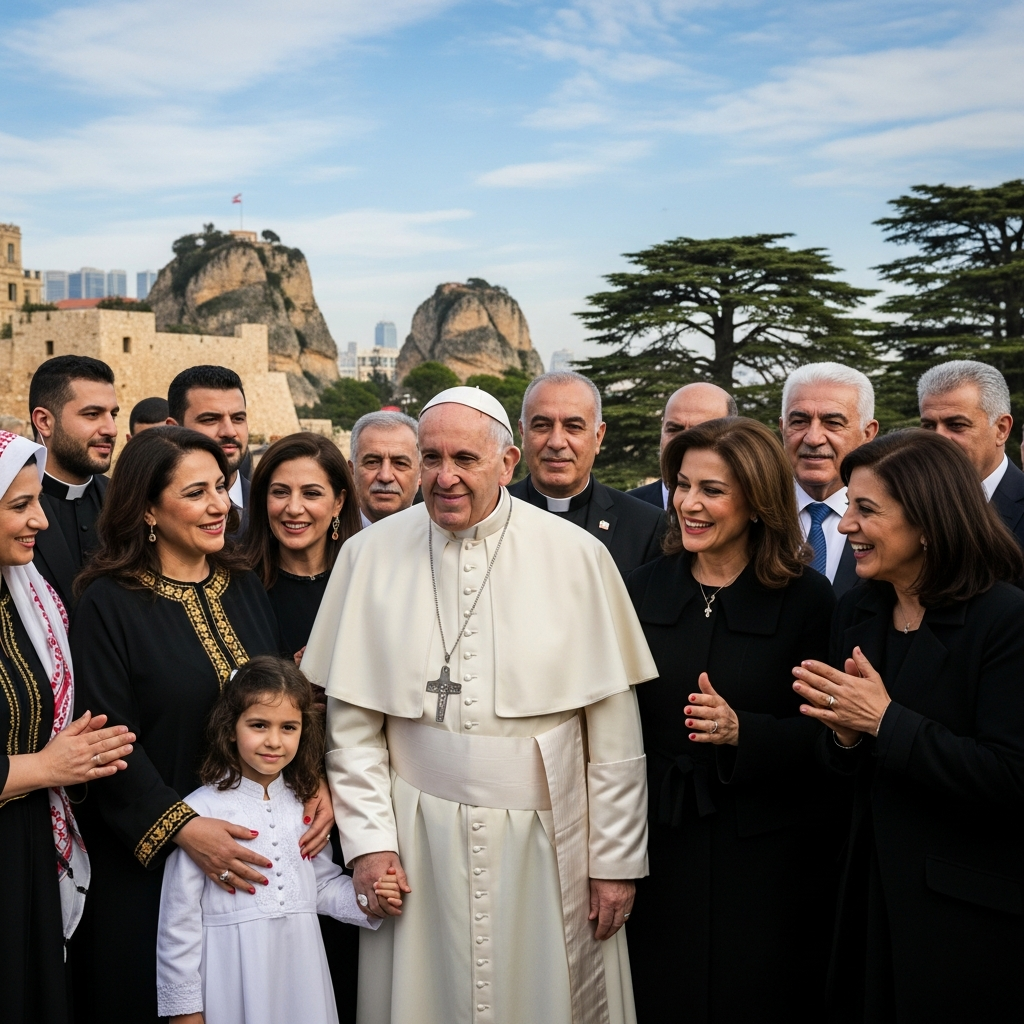 Illustration for: Pope's Visit Highlights Peace and Unity in Lebanon