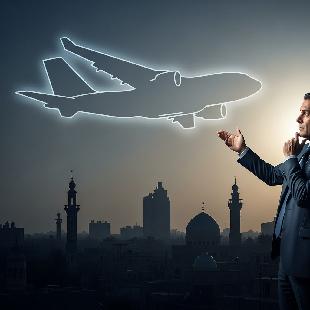 Illustration for: Iraqi Ministry Explains 'Ghost Plane' Phenomenon