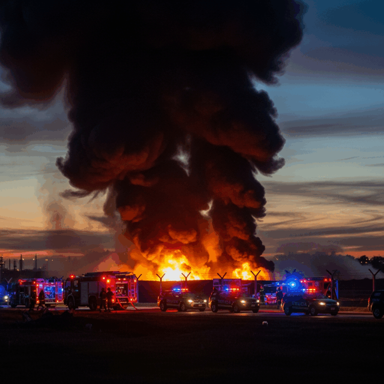 Illustration for: Massive Fire Contained After Explosions Near Buenos Aires