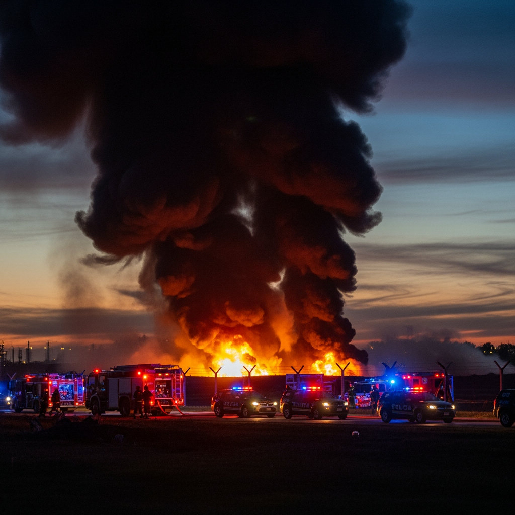 Illustration for: Massive Fire Contained After Explosions Near Buenos Aires