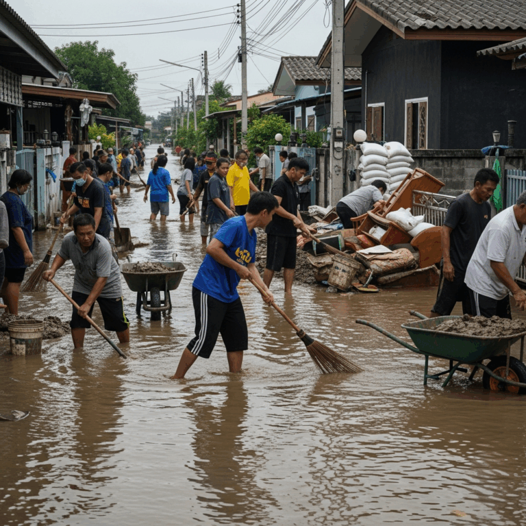 Illustration for: Thailand's Worst Floods in Years Spark Cleanup Efforts