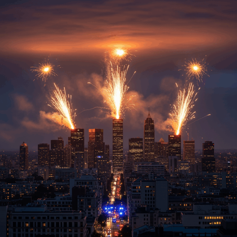 Illustration for: Explosion Sparks Fire and High Alert in Capital