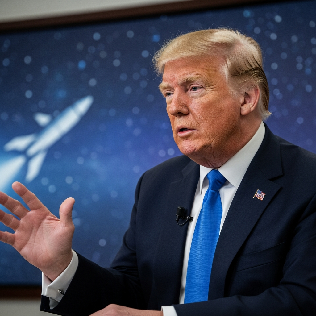 Illustration for: Trump Discusses Space Force Achievements