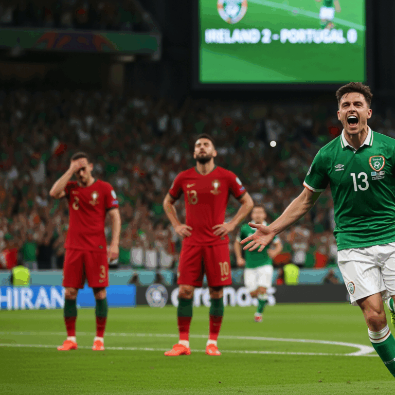 Illustration for: Ireland Shocks Portugal with 2-0 Victory