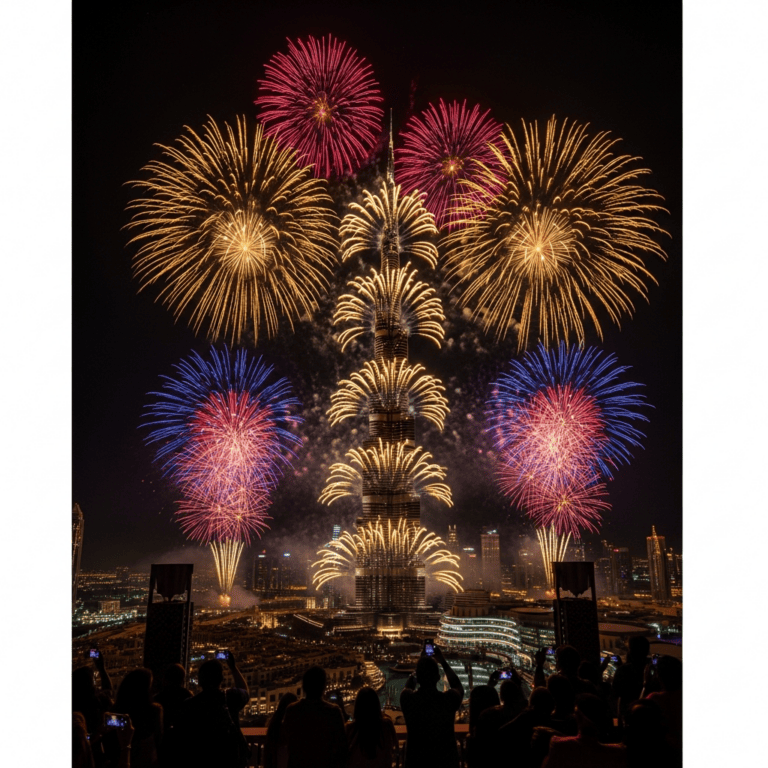Illustration for: Guide to Burj Khalifa New Year's Eve Fireworks